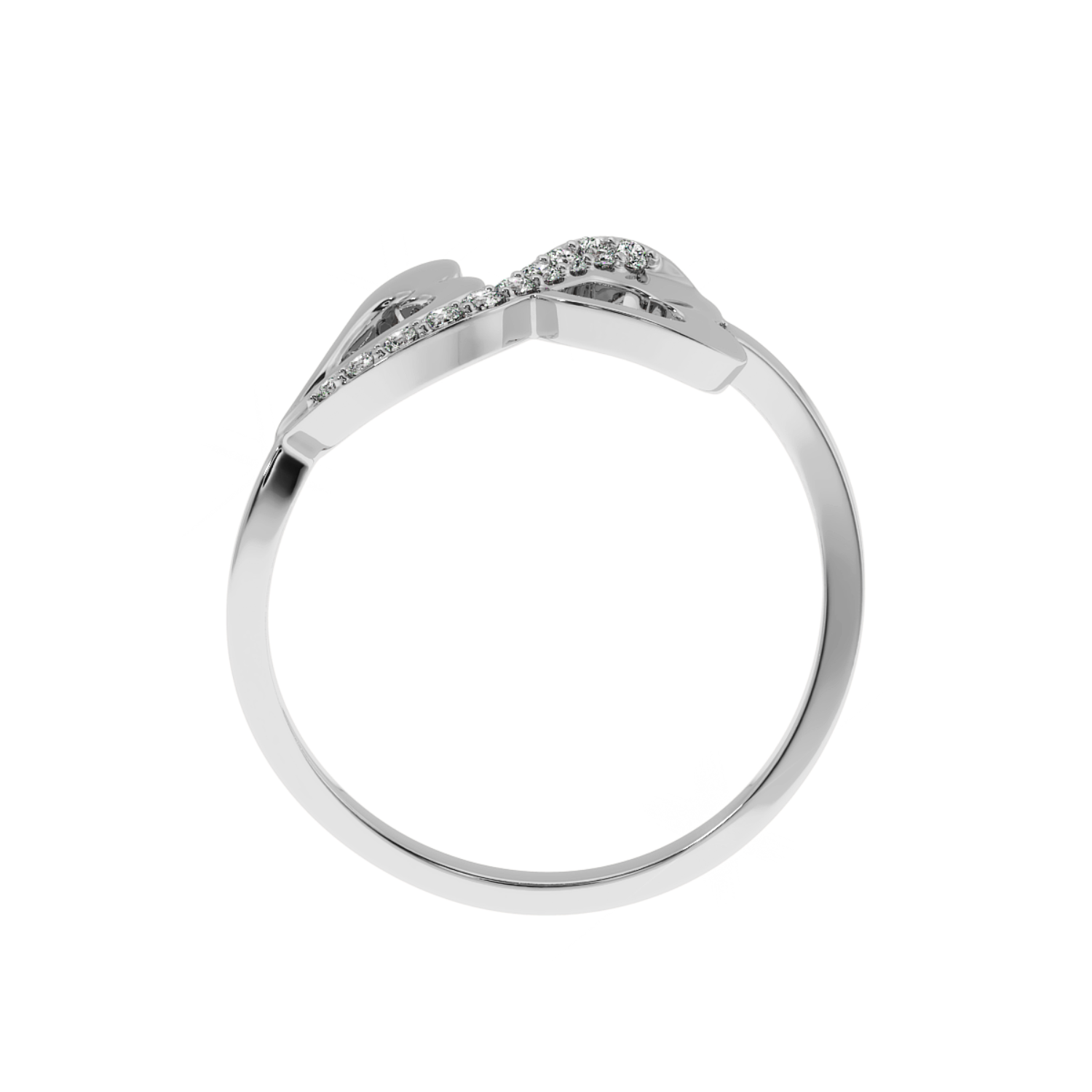 Solitairekart 0.09 CT Lab Diamond Connected Hearts Ring